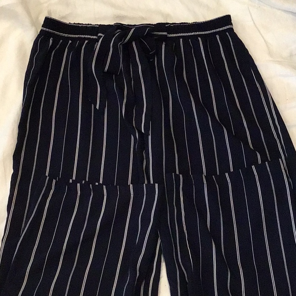 Breeze Ever Striped Elastic Waist Boho Wide Leg Pants Size Large